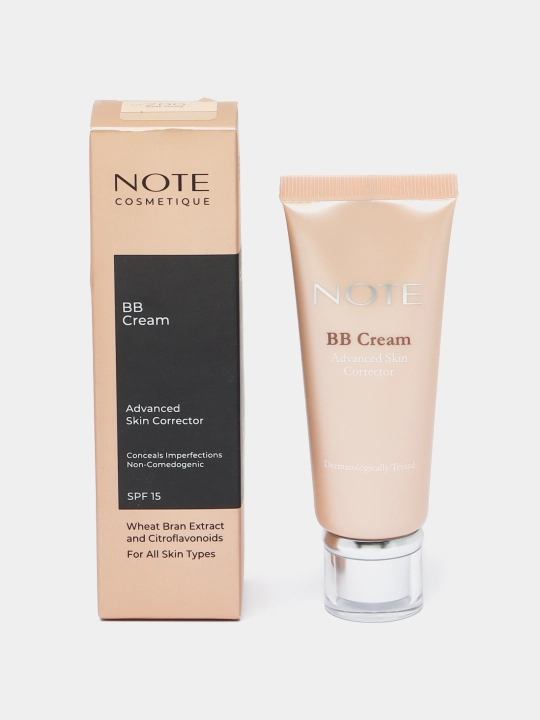 NOTE BB krem Advanced Skin Corrector SPF15 35 ml, yuz uchun ton krem, tabiiy qoplama