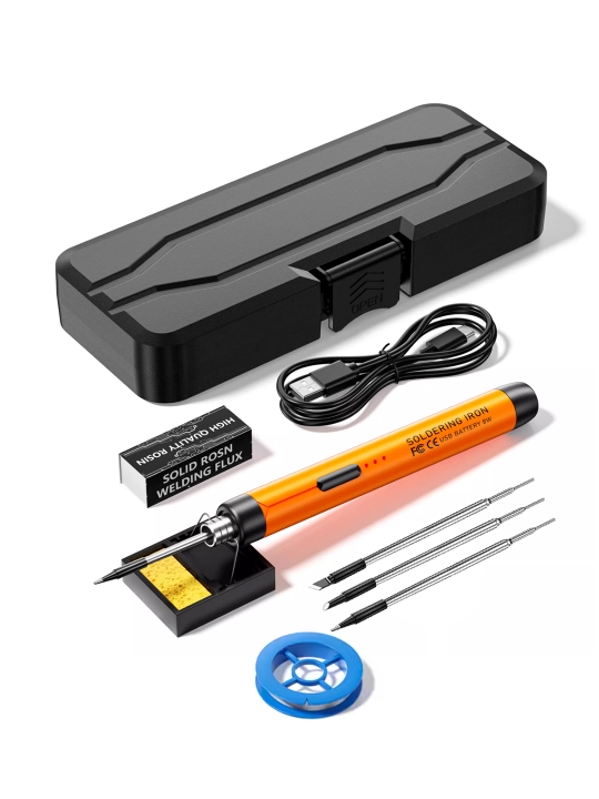 Portativ simsiz elektr payalnik 3 xil uchi bilan USB Type-C qayta zaryadlanuvchi 3.7V 8W - 