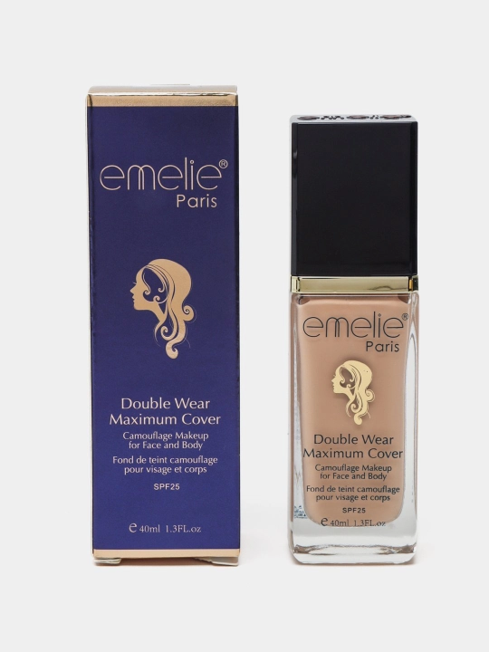 Тональный крем Emelie Paris Double Wear Max Cover, водонепроницаемый, SPF25, 40 мл - 