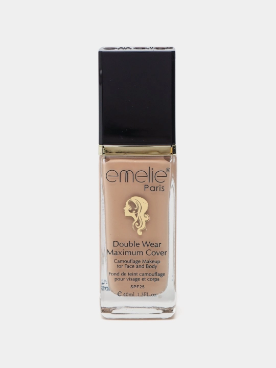 Tonal krem Emelie Paris Double Wear Max Cover, suv o'tkazmaydigan, SPF25, 40 ml