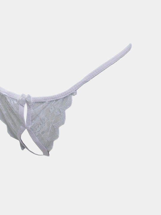 Ayollar stringi, kamoncha detallar, paxta, XB, gipyur, ochiq dizaynli to'rli