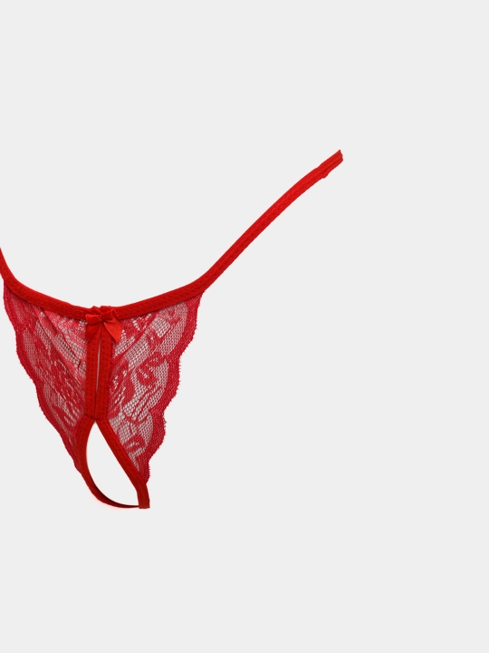 Ayollar stringi, kamoncha detallar, paxta, XB, gipyur, ochiq dizaynli to'rli