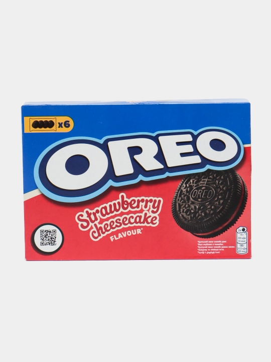 Печенье Oreo, с какао и начинкой со вкусом клубники, 228 г - 