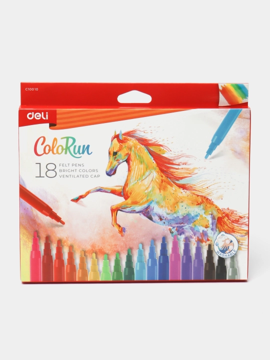 Фломастеры Deli ColoRun EC10010, 18 цветов - 
