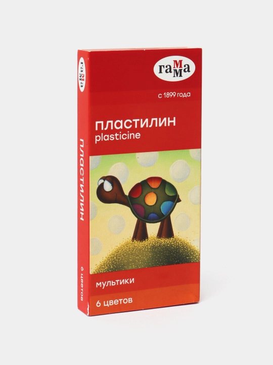 Пластилин Гамма "Мультики", 6 цветов, 120г, со стеком, картон - 