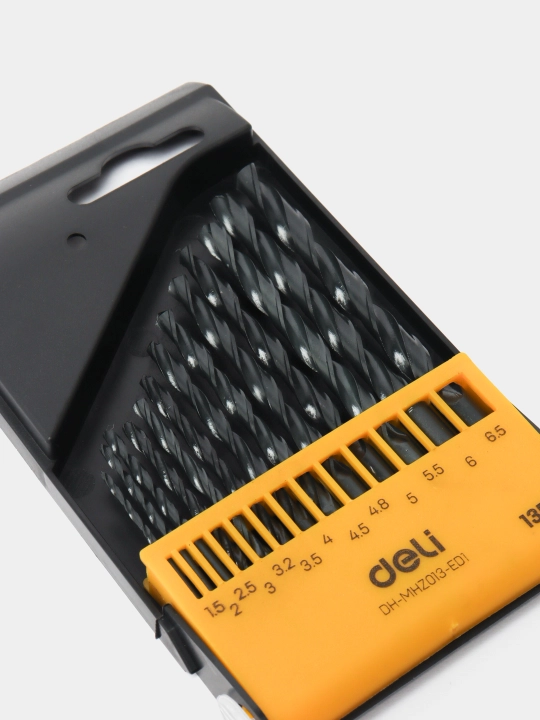 Сверла в наборе Deli EDH-MHZ013-ED1 13 шт, 1.5-6.5 мм