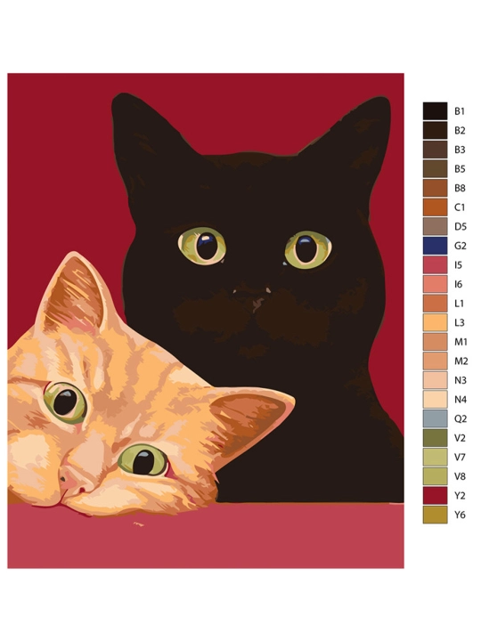 Картина рисование по номерам ARTERY "Котики", раскраска на холсте, 40 * 50 см