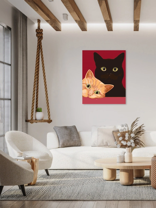 Картина рисование по номерам ARTERY "Котики", раскраска на холсте, 40 * 50 см