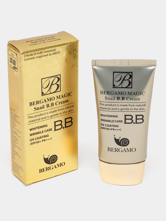 Тональный BB крем для лица Bergamo Magic Snail SPF 50+ PA+++, 50 мл - 