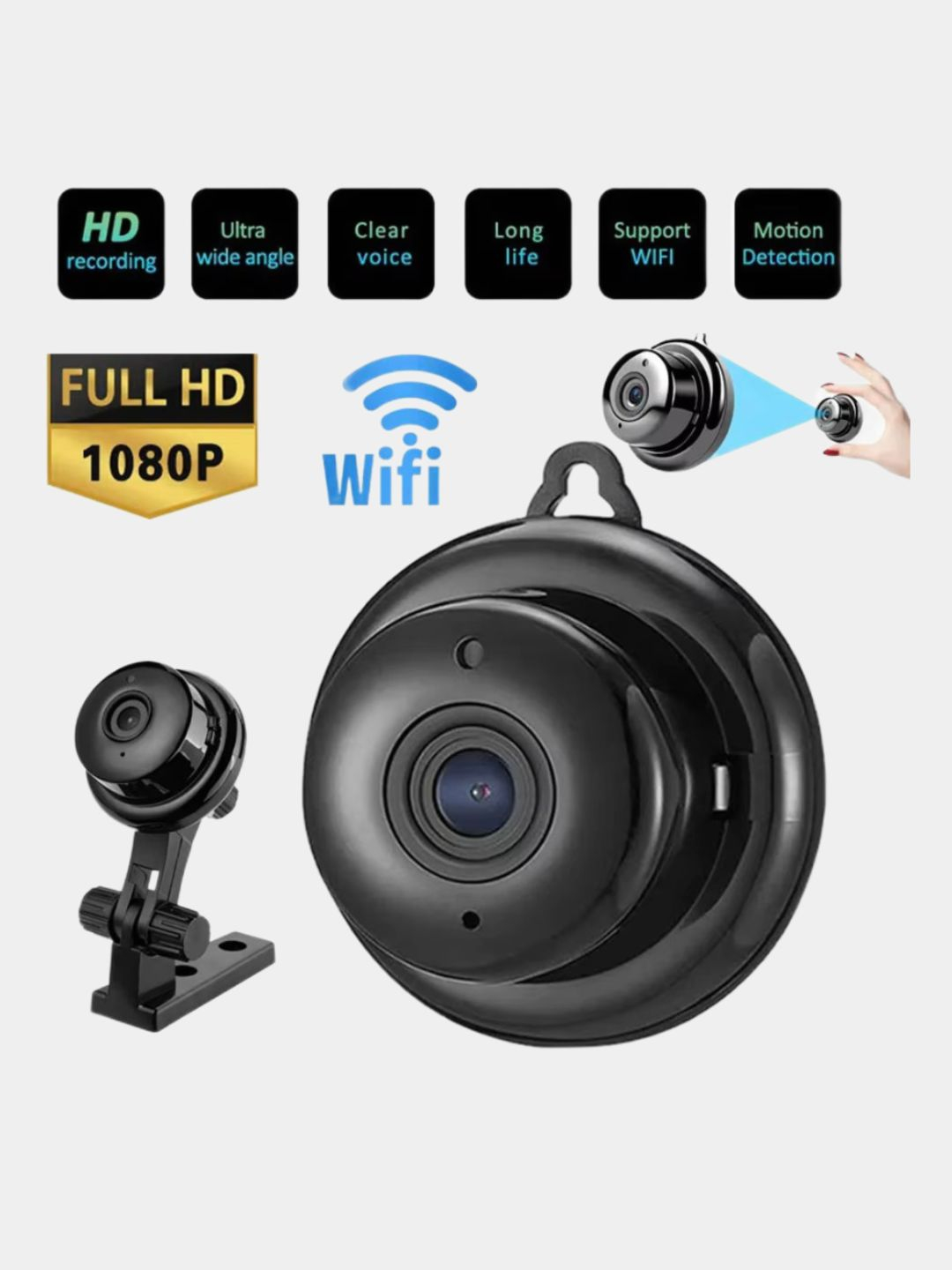 Беспроводная мини-видеокамера HDWIFICAMPRO с Wi-Fi, 5V 1A, 1080 купить ...