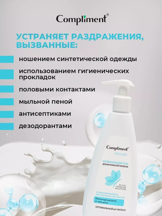 Освежающий гель для интимной гигиены, 250 мл