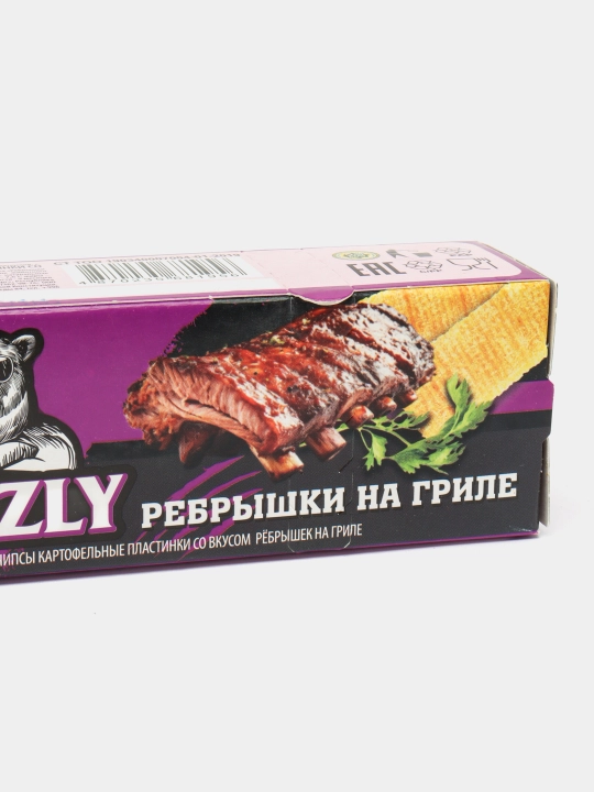 Grizzli chipslari, qovurilgan qovurg'a ta'mi bilan, 45 g