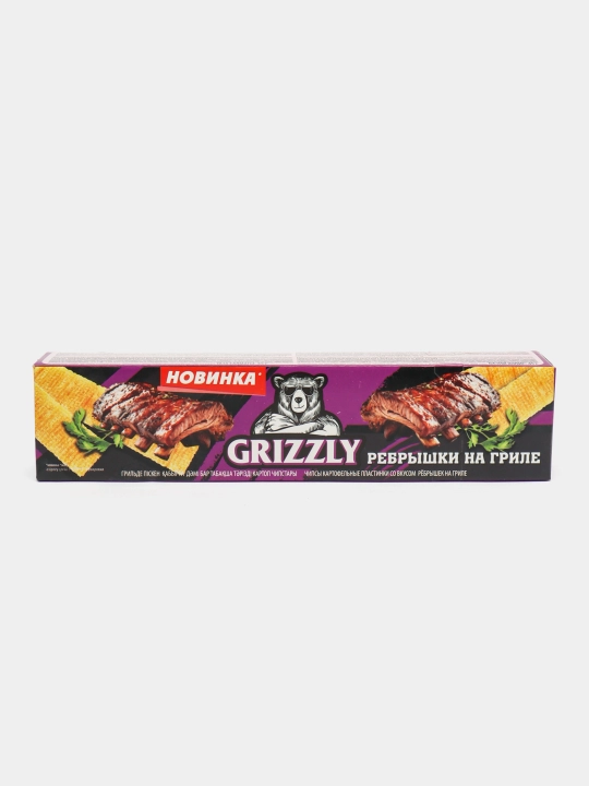 Grizzli chipslari, qovurilgan qovurg'a ta'mi bilan, 45 g
