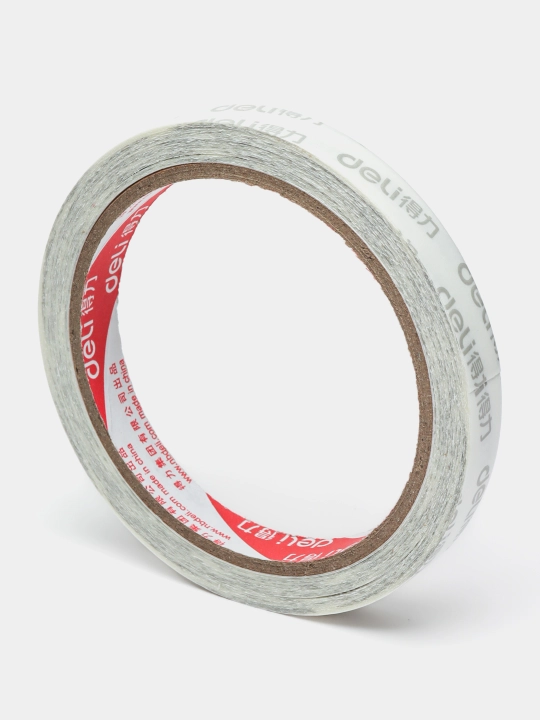 Ikki tomonlama yopishqoq lenta Deli 30409, 12 mm x 10 m