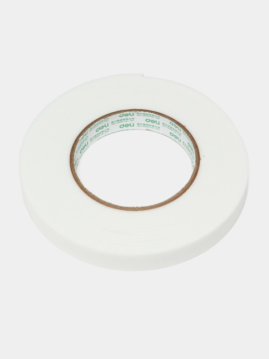 Ikki tomonlama ko'pikli yopishqoq lenta Deli EA367, 18 mm x 5y