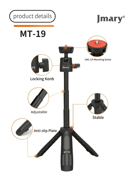 Stol usti shtativi, monopod, telefon, kamera uchun, Jmary MT-19