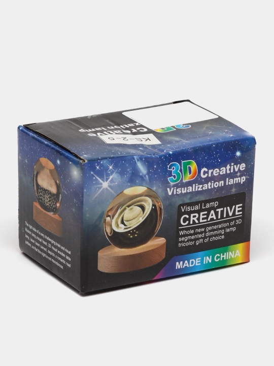 Хрустальный шар ночник 3D, антистресс, настольный светильник, LED, 7x8 см