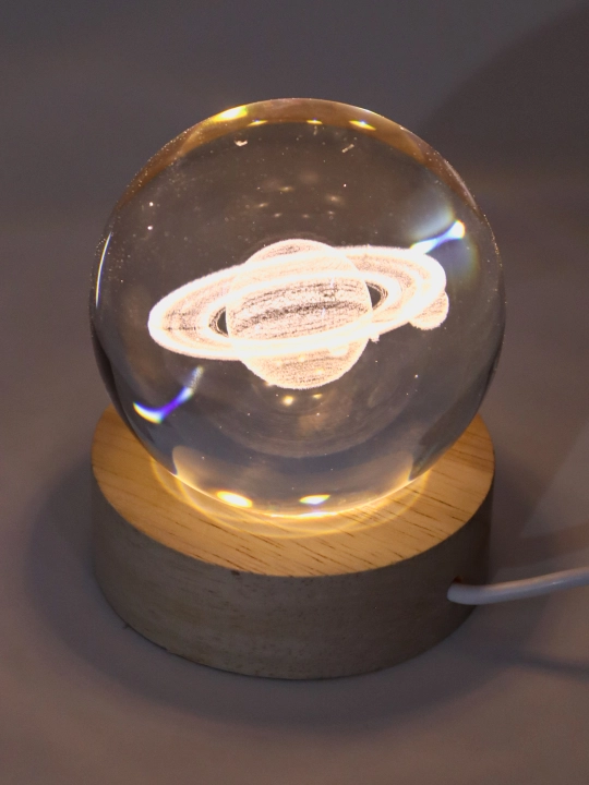 Хрустальный шар ночник 3D, антистресс, настольный светильник, LED, 7x8 см