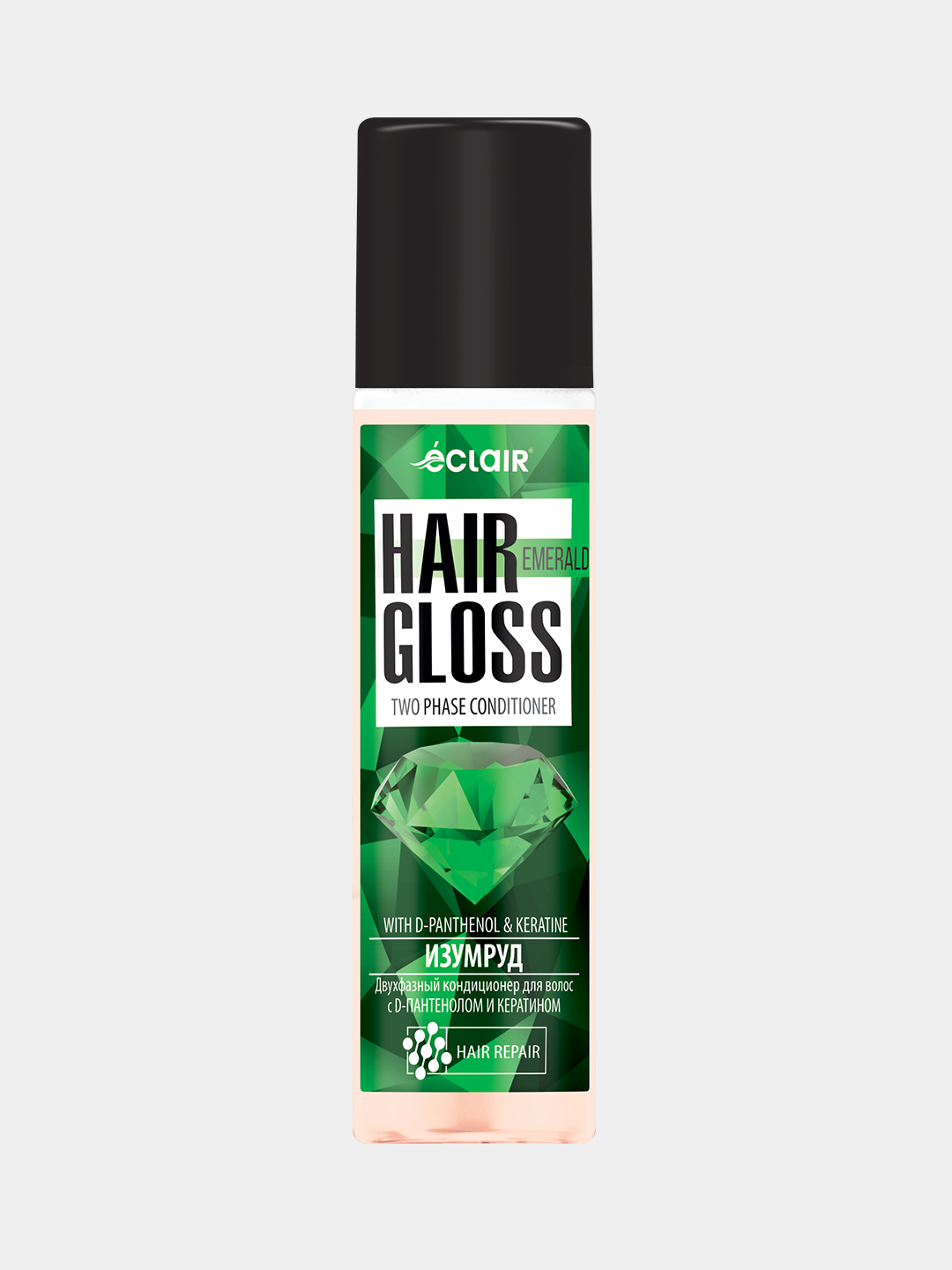 Двухфазный кондиционер для волос "HAIR GLOSS" Изумруд, 200 мл - 