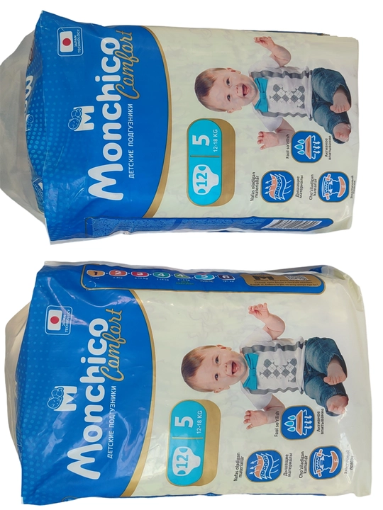 Monchico Comfort подгузники, 2 в 1, 24 шт в упаковке, размер 5, 12-18 кг