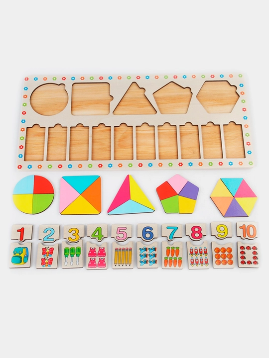Ta'limiy yog'och jumboq o'yini Tangram, magnitli, tangram vazifalar bilan, tetris