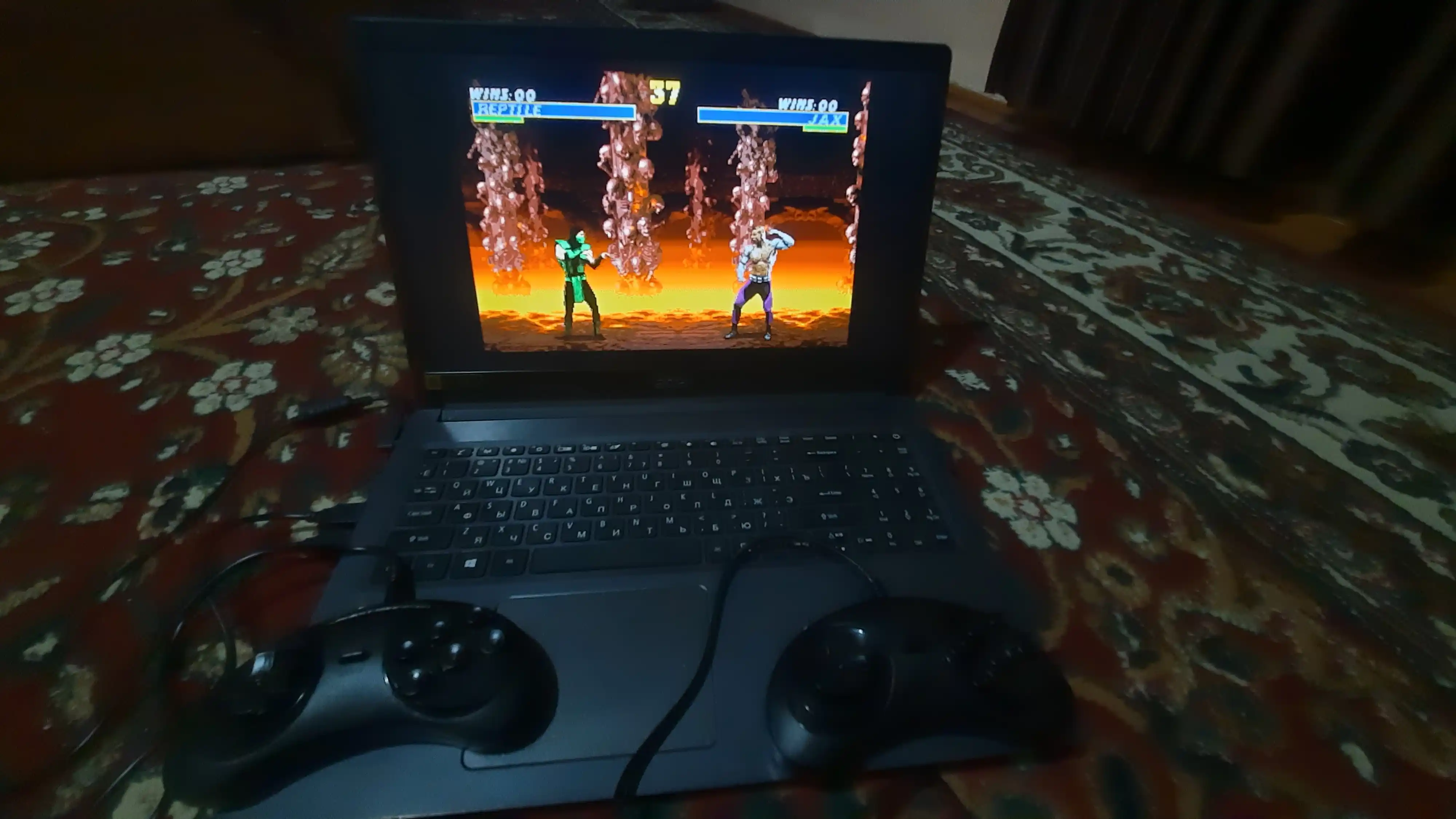 USB Sega 16-bit gamepad, kompyuter uchun, qora rang, retro kontroller