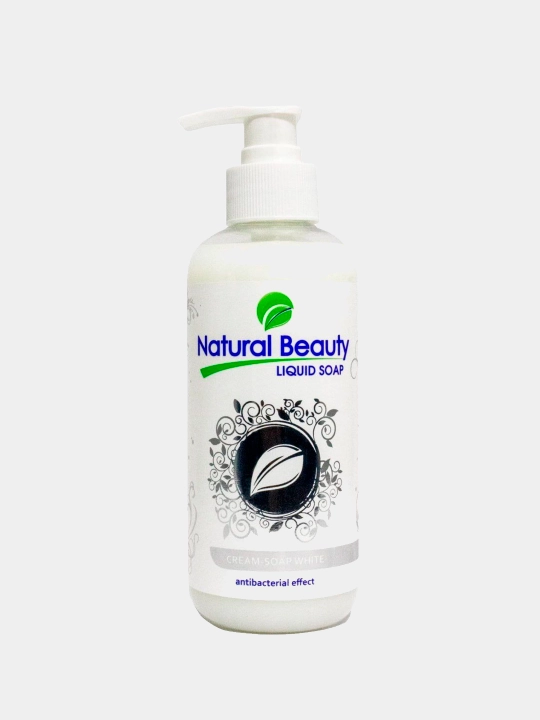 Жидкое мыло Natural Beauty белое с антибактериальным эффектом, 300 гр