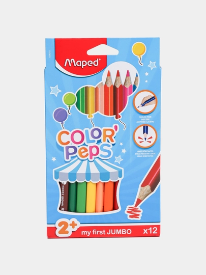 Карандаши цветные Maped, 12 цв, Color'Peps Maxi 834010 02757 — MAPEDST-834010