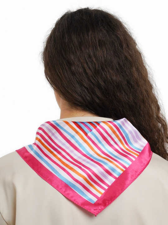 Ayollar ro'molchasi bosh yoki bo'yin uchun, kvadrat bosma bandana, atlas palantin