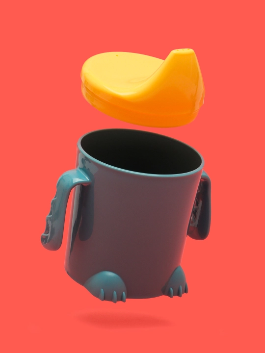 Поильник детский с ручками, твердый носик Plast Team Me Hello, Dino, 270 мл