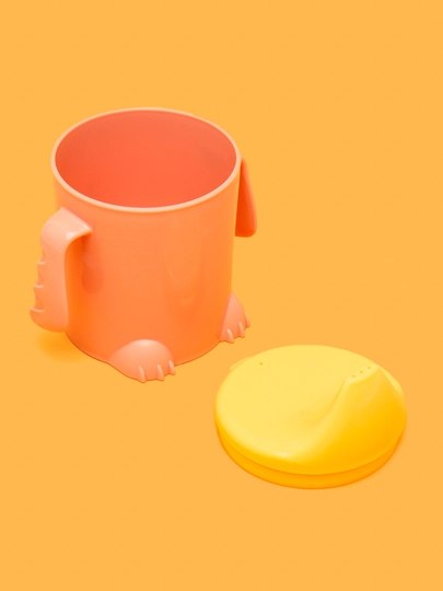 Поильник детский с ручками, твердый носик Plast Team Me Hello, Dino, 270 мл — PLASTRP-POILNI2-РОЗОВ