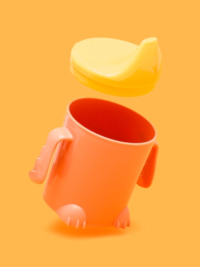 Поильник детский с ручками, твердый носик Plast Team Me Hello, Dino, 270 мл — PLASTRP-POILNI2-РОЗОВ