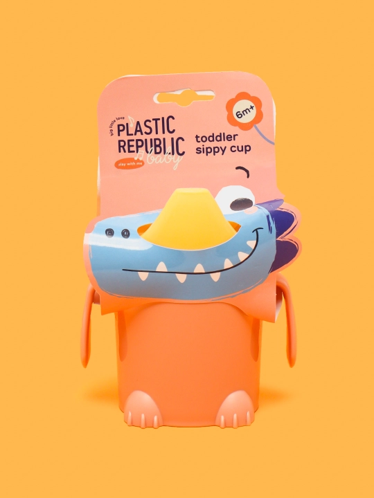 Поильник детский с ручками, твердый носик Plast Team Me Hello, Dino, 270 мл