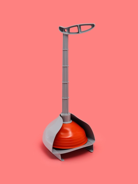 Vantuz taglikda, elastik kosa bilan, vanna, unitaz, to'q sariq, 140 mm, Spin&Clean