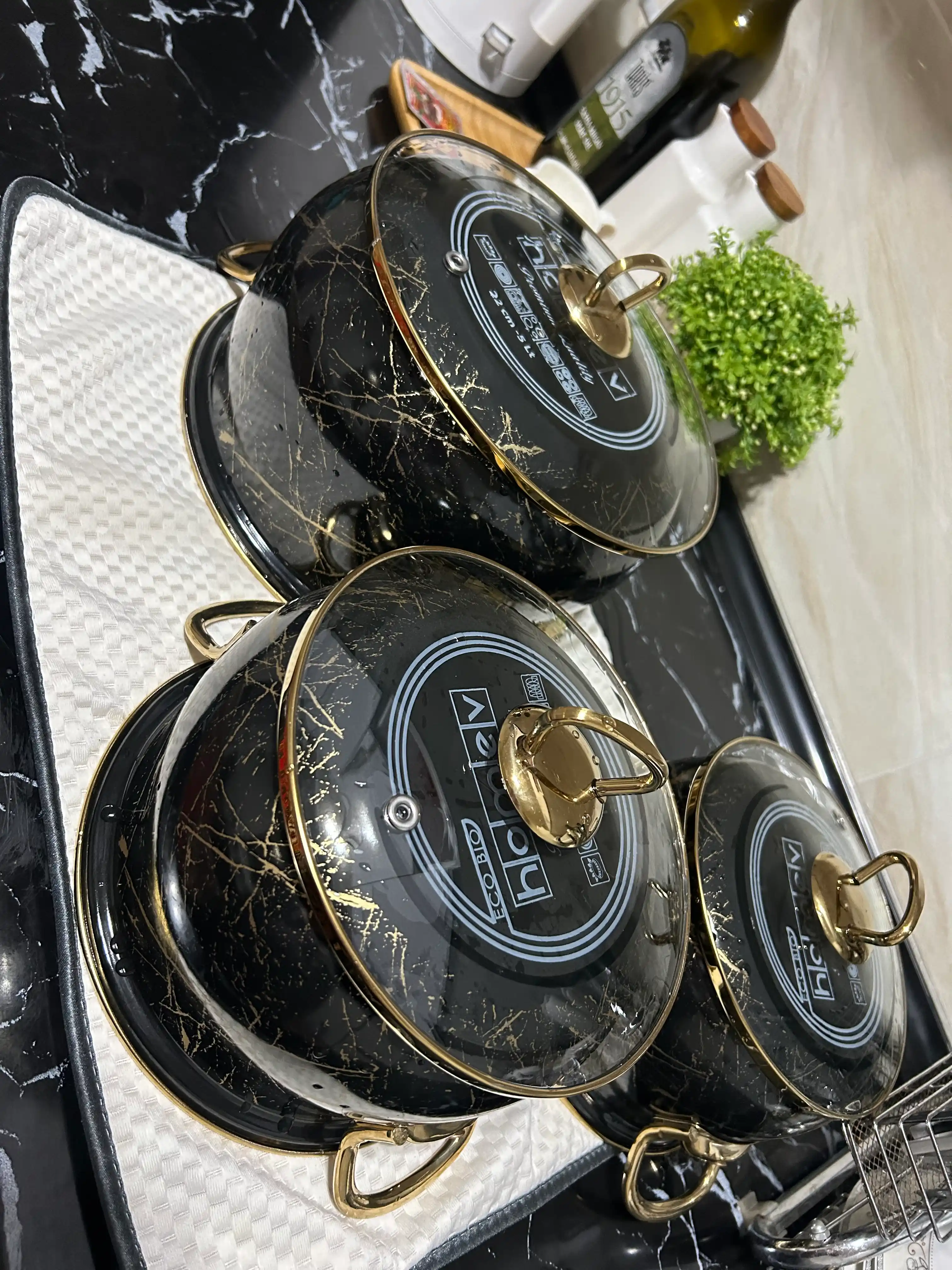 Набор кухонной посуды,Набор кастрюль из Турции Homev 2,2-3-5 литров, в подарочном упаковке