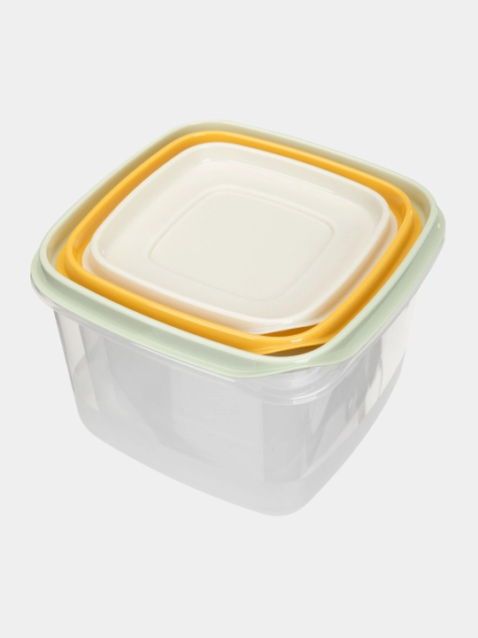Комплект контейнеров для продуктов, с крышками, с декором, 3, 4, 5, 6 шт