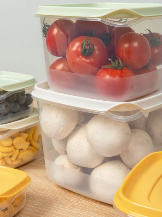 Комплект контейнеров для продуктов, с крышками, с декором, 3, 4, 5, 6 шт