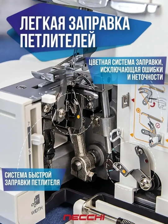 Оверлок Necchi NL11C 4554D, 1300 строчек в минуту