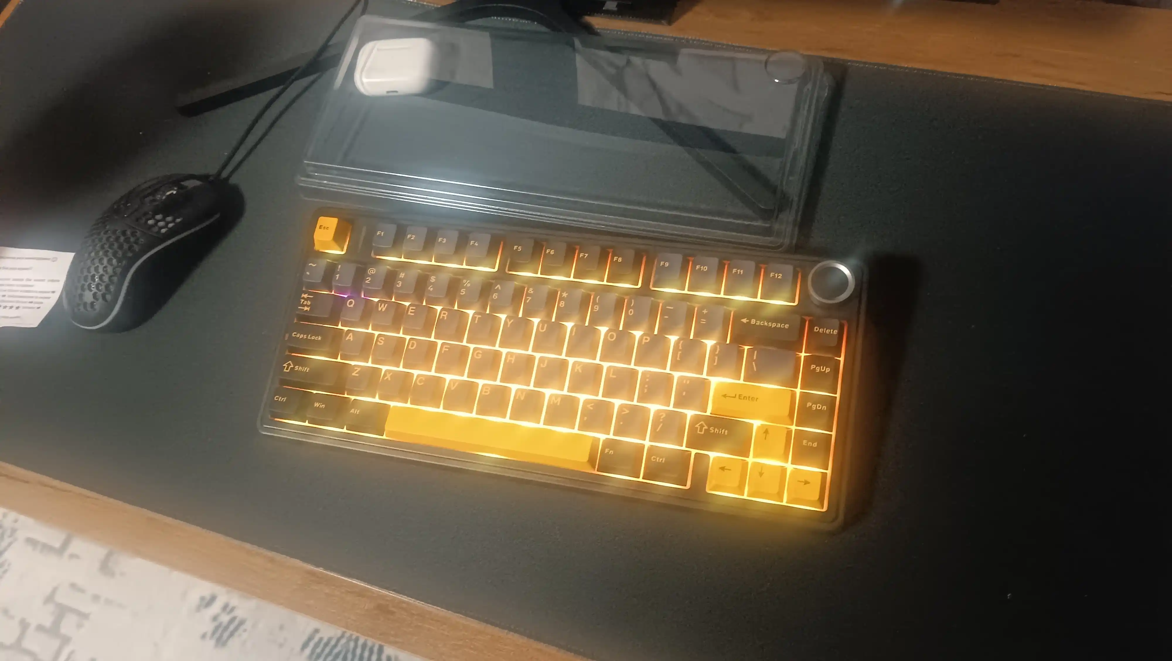 Aula F75 Simsiz + Bluetooth HotSwap, mexanik, o‘yin klaviaturasi, RGB, qora