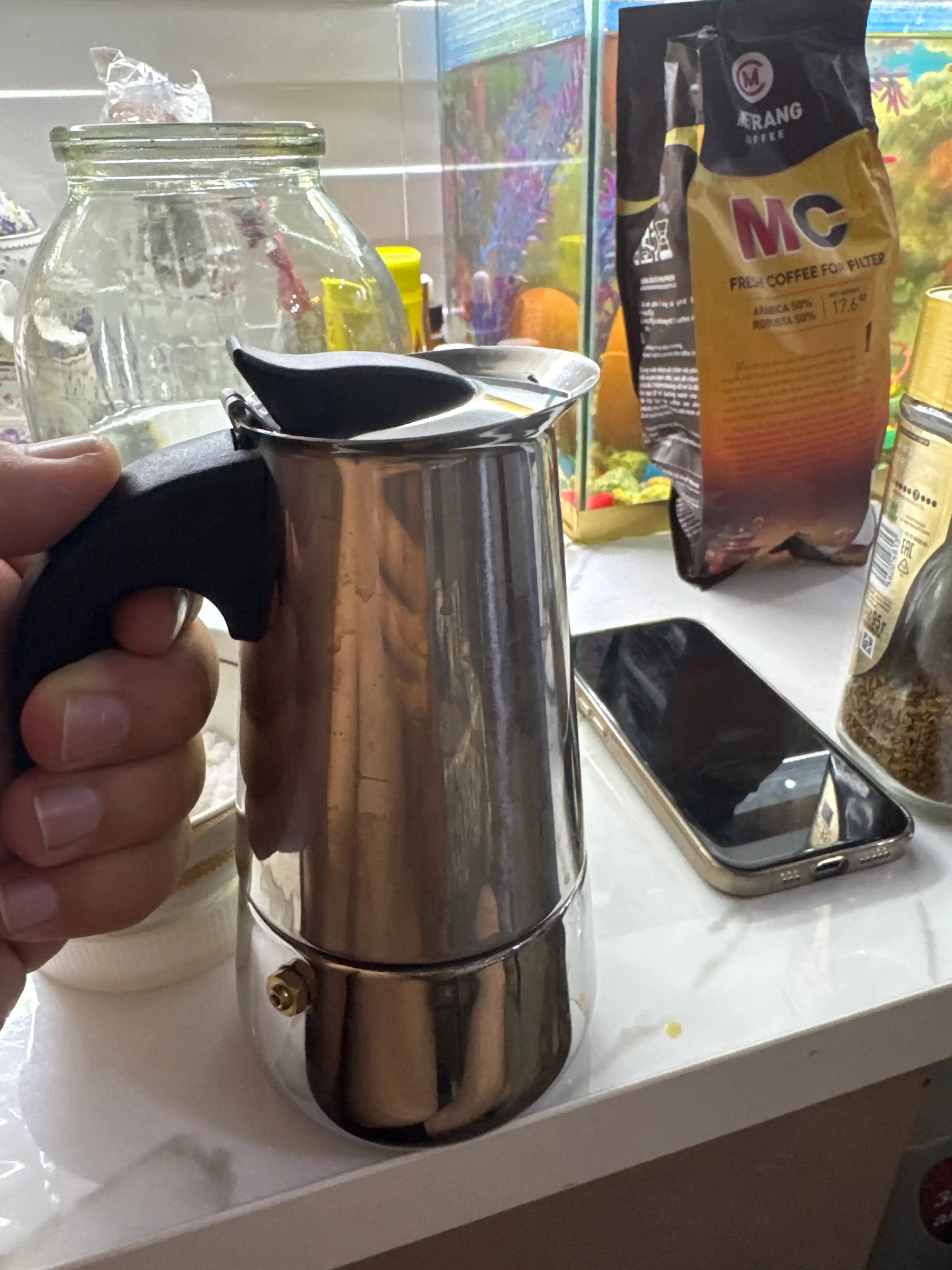 Culichefdan Geyser qahva qaynatgich induksion espresso-zanglamaydigan po'lat