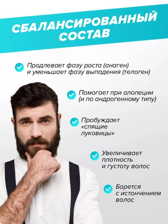 Миноксидил 10% и дермароллер от облысения; стимулирует рост волос, бороды и усов 60 мл