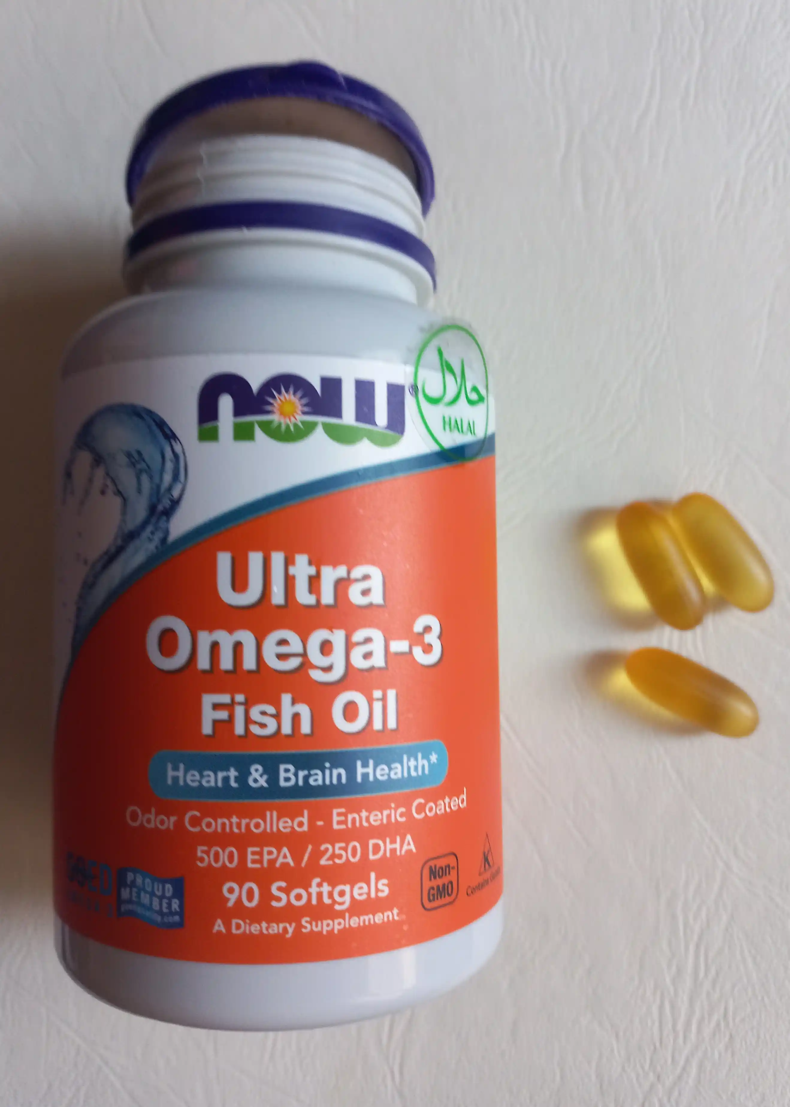 NOW Supplements, Ultra Omega-3, 500 EPA и 250 DHA, рыбий желатиновый капсула