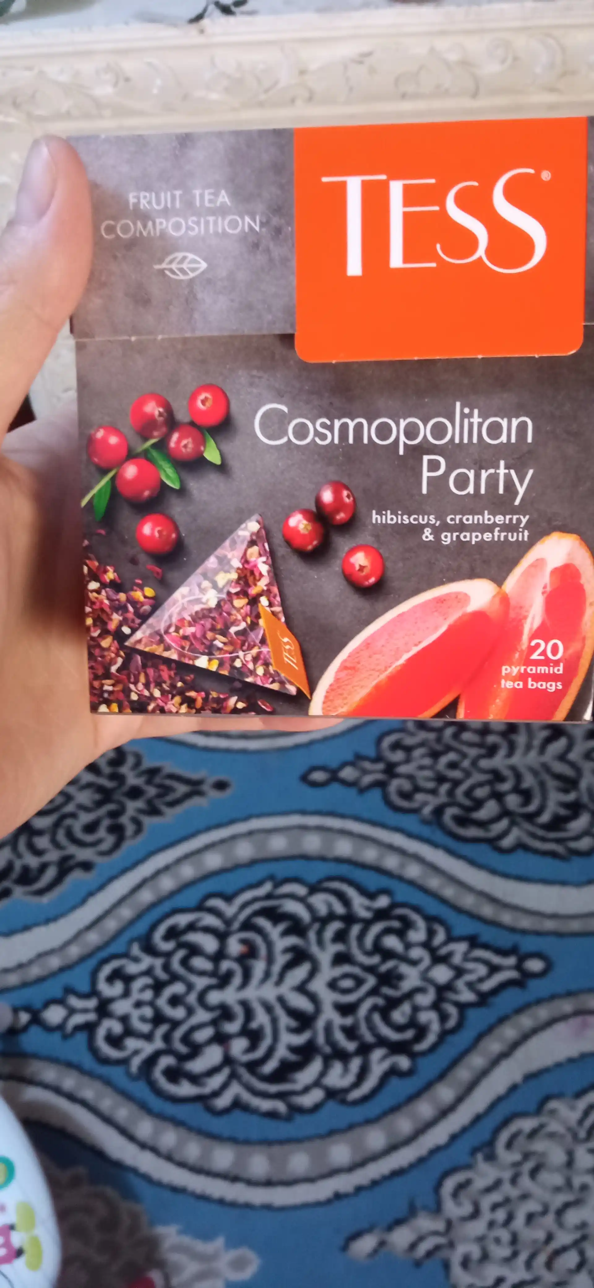 Черный чай TESS Cosmopolitan Party, в пирамидках, 20 * 2 г