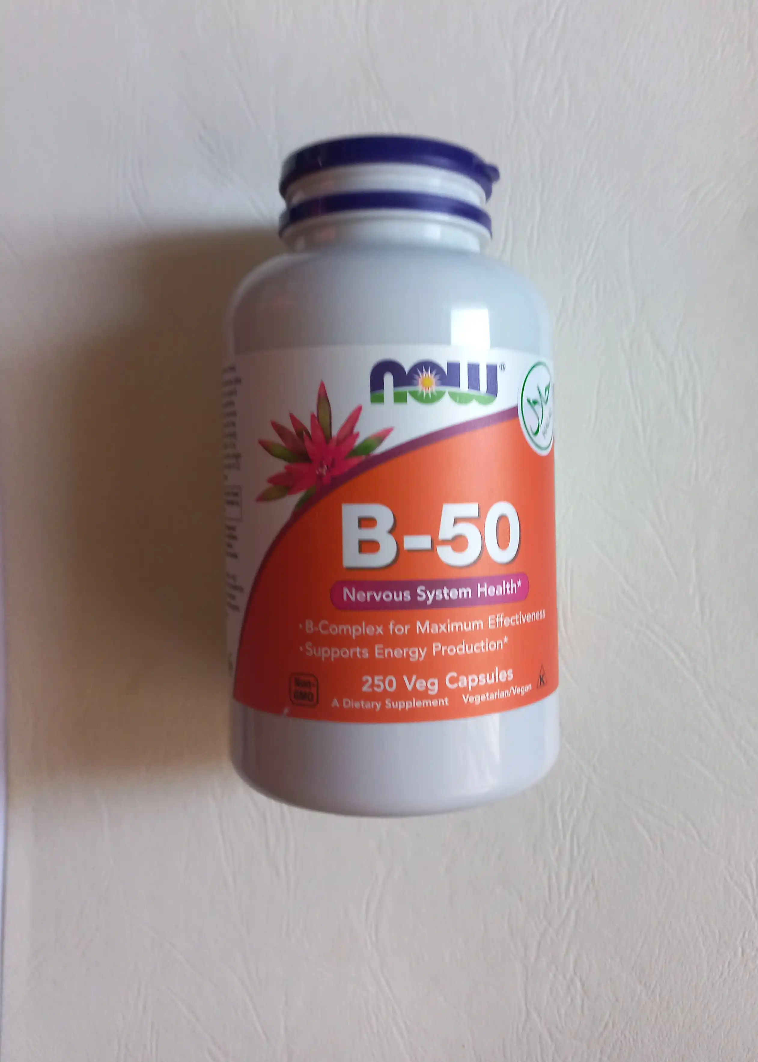 NOW Supplements, Vitamin B-50 mg, asab tizimining salomatligi, Halol