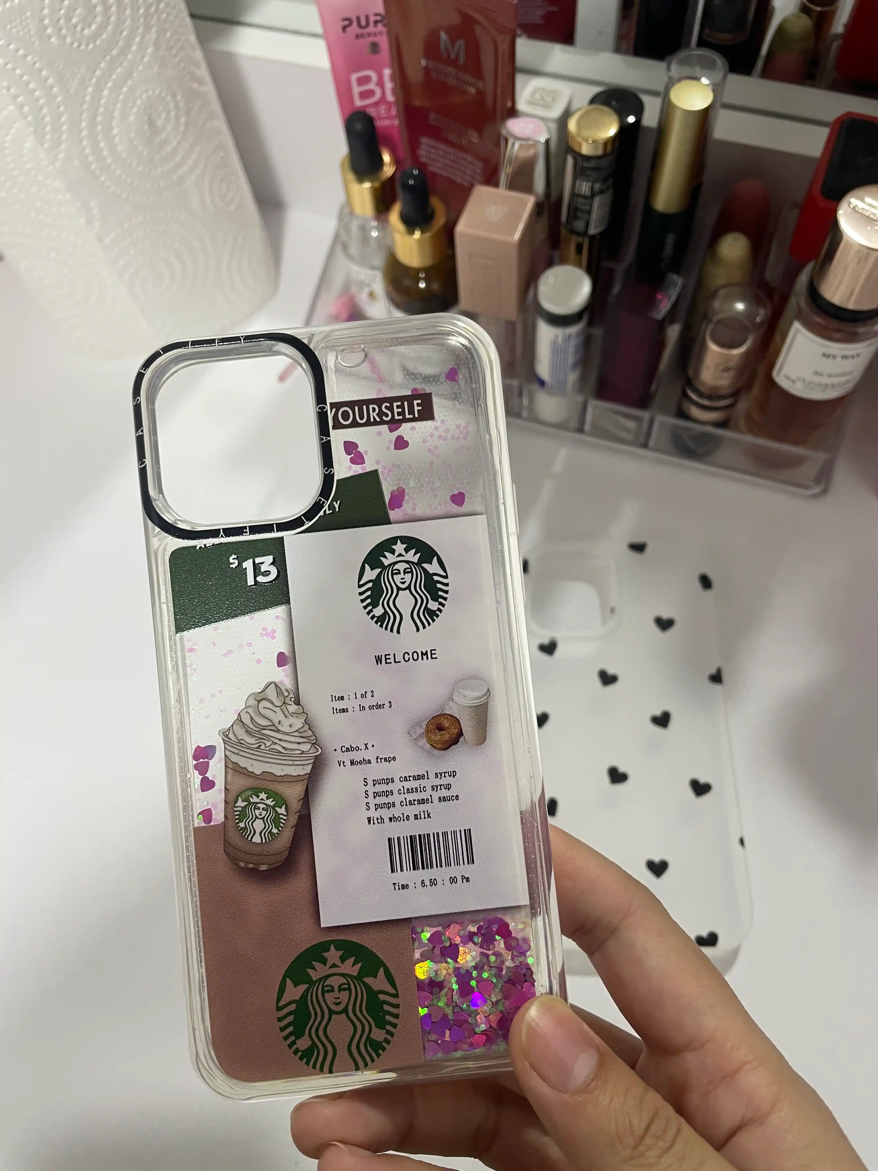 IPhone 11, 12, 13, Pro, Pro Max uchun suyuq yaltiroq shaffof g‘ilof, stressga qarshi