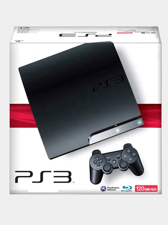 PS3 o‘yin konsoli Sony Playstation 3 SLIM o‘yinlar bilan, 2 joystik