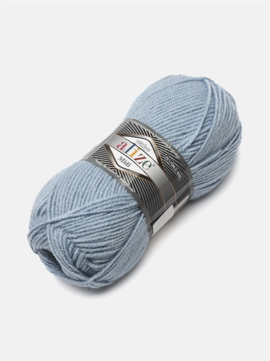Нить для вязания Alize Superlana Midi, 25% шерсть, 75% акрил, 100 г, 170 м