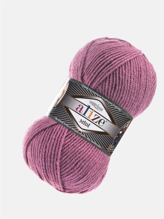 Нить для вязания Alize Superlana Midi, 25% шерсть, 75% акрил, 100 г, 170 м