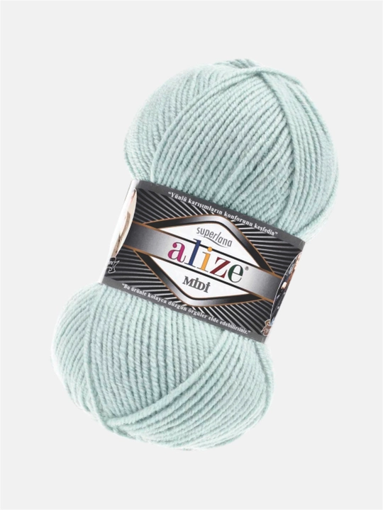 Нить для вязания Alize Superlana Midi, 25% шерсть, 75% акрил, 100 г, 170 м