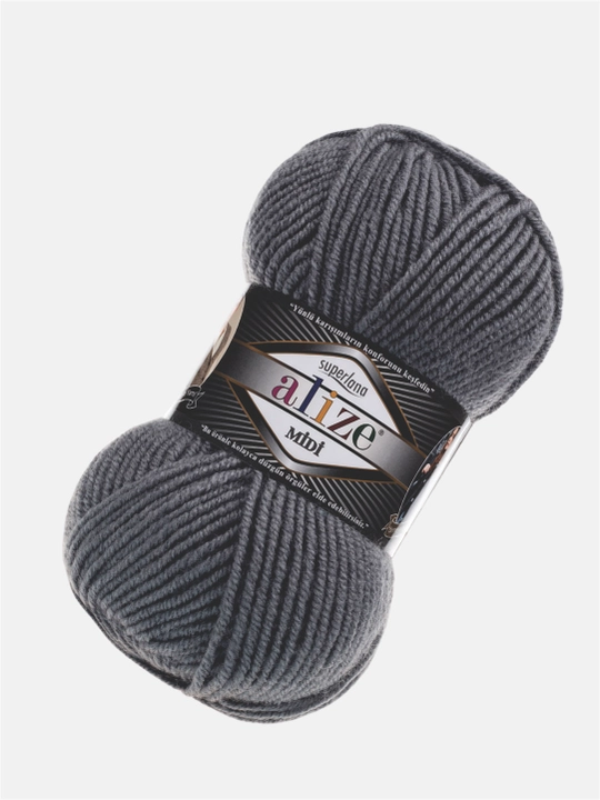 Нить для вязания Alize Superlana Midi, 25% шерсть, 75% акрил, 100 г, 170 м
